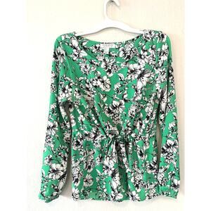 Forever, 21 green and white floral top size large